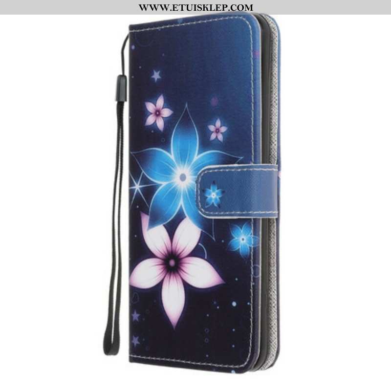 Etui Folio do iPhone 13 Mini z Łańcuch Kwiaty Paska Księżycowego